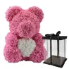 Infini rose fleur ours en peluche avec coeur 40 cm